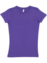 Load image into Gallery viewer, Ladies (Junior) Fitted - Crew Neck -- Fine Jersey T-shirt -- 100% Cotton -- Purple Color
