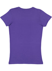 Ladies (Junior) Fitted - Crew Neck -- Fine Jersey T-shirt -- 100% Cotton -- Purple Color
