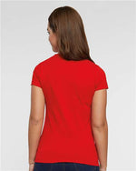 Load image into Gallery viewer, Ladies (Junior) Fitted - Crew Neck -- Fine Jersey T-shirt -- 100% Cotton -- Red Color
