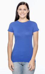 Load image into Gallery viewer, Ladies (Junior) Fitted - Crew Neck -- Fine Jersey T-shirt -- 100% Cotton -- Royal Color
