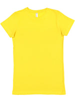 Load image into Gallery viewer, Ladies (Junior) Fitted - Crew Neck -- Fine Jersey T-shirt -- 100% Cotton -- Yellow Color
