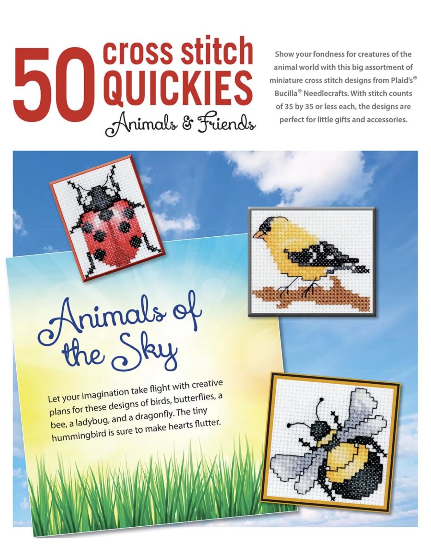 50 Cross Stitch Quickies Animals & Friends Book - Leisure Arts