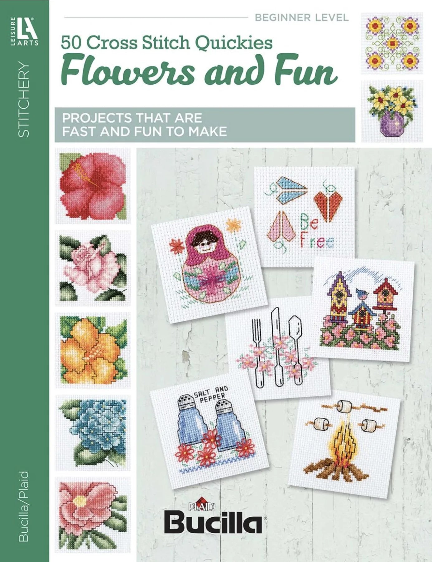 50 Cross-Stitch Quickies Flowers & Fun Book - Leisure Arts