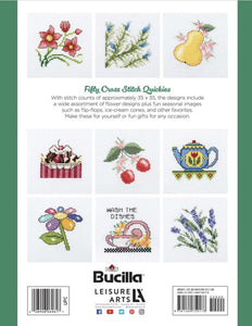 50 Cross-Stitch Quickies Flowers & Fun Book - Leisure Arts