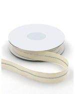 Load image into Gallery viewer, 7/8 Inch,  Canvas Ribbon (with woven metallic center line), 20 yards
