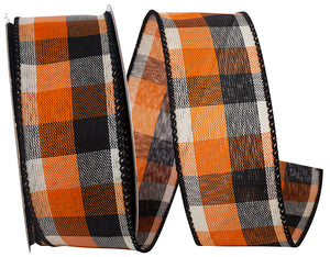 Afternoon Fall Tonal Plaid Wired Edge Ribbon -- Various Yard Sizes
