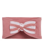Load image into Gallery viewer, Baby Headband with Bow Tie, (Mauvelous - Ballerina - Mauvelous Stripe)
