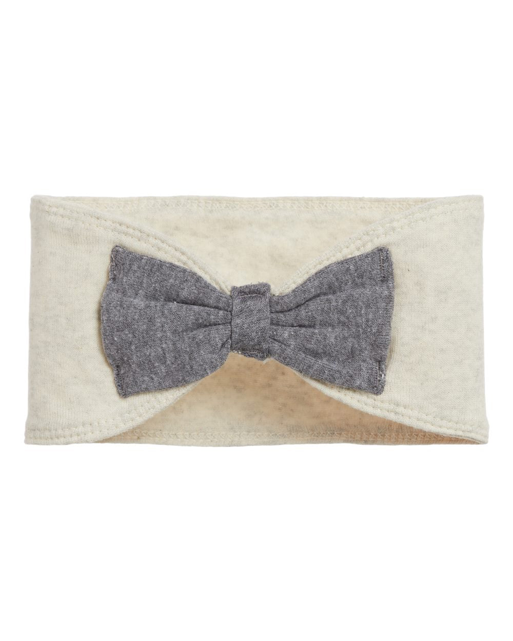 Baby Headband with Bow Tie, (Natural Heather - Granite Heather)