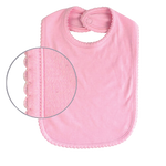 Load image into Gallery viewer, Sublimation Baby Bib with Scallop Trim,  (65% Polyester - 35% Cotton), Pink
