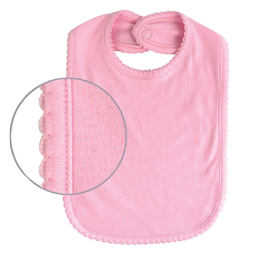 Sublimation Baby Bib with Scallop Trim,  (65% Polyester - 35% Cotton), Pink