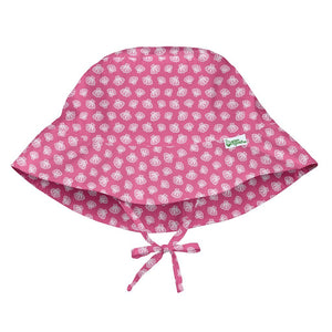 Baby Bucket Sun Protection Hat, (Ages: 0-6 M  &  9-18 M), Hot Pink Shell Geo