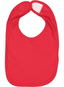 Baby Jersey Bib,  100% Cotton,  Red