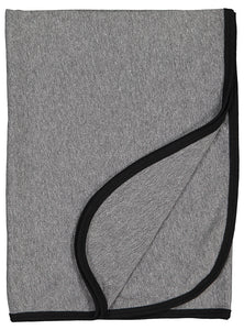 Baby Jersey Blanket,  5.5 oz., 100% Cotton Premium Jersey,   Granite Heather-Black