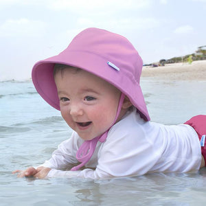 Baby Swim & Sun Bucket Hat, (Ages: 0-6 M  &  9-18 M), Light Pink