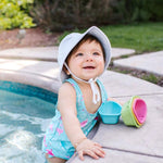 Load image into Gallery viewer, Baby Swim &amp; Sun Bucket Hat, (Ages: 0-6 M  &amp;  9-18 M), White
