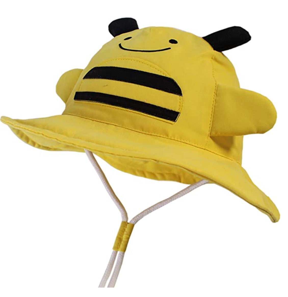 Baby (6 - 12 M), Sun Protection Bucket Hat (Cute Yellow Bee)
