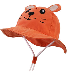 Baby (6 - 12 M), Sun Protection Bucket Hat (Cute Tiger)