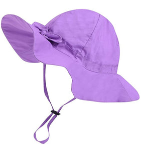 Baby (6 - 12 M),  Sun Protection Bucket Hat (Purple)