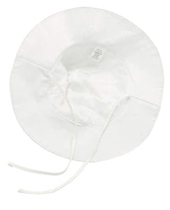 Baby (6 - 12 M),   Sun Protection Bucket Hat (White with Salmon Color Bow)