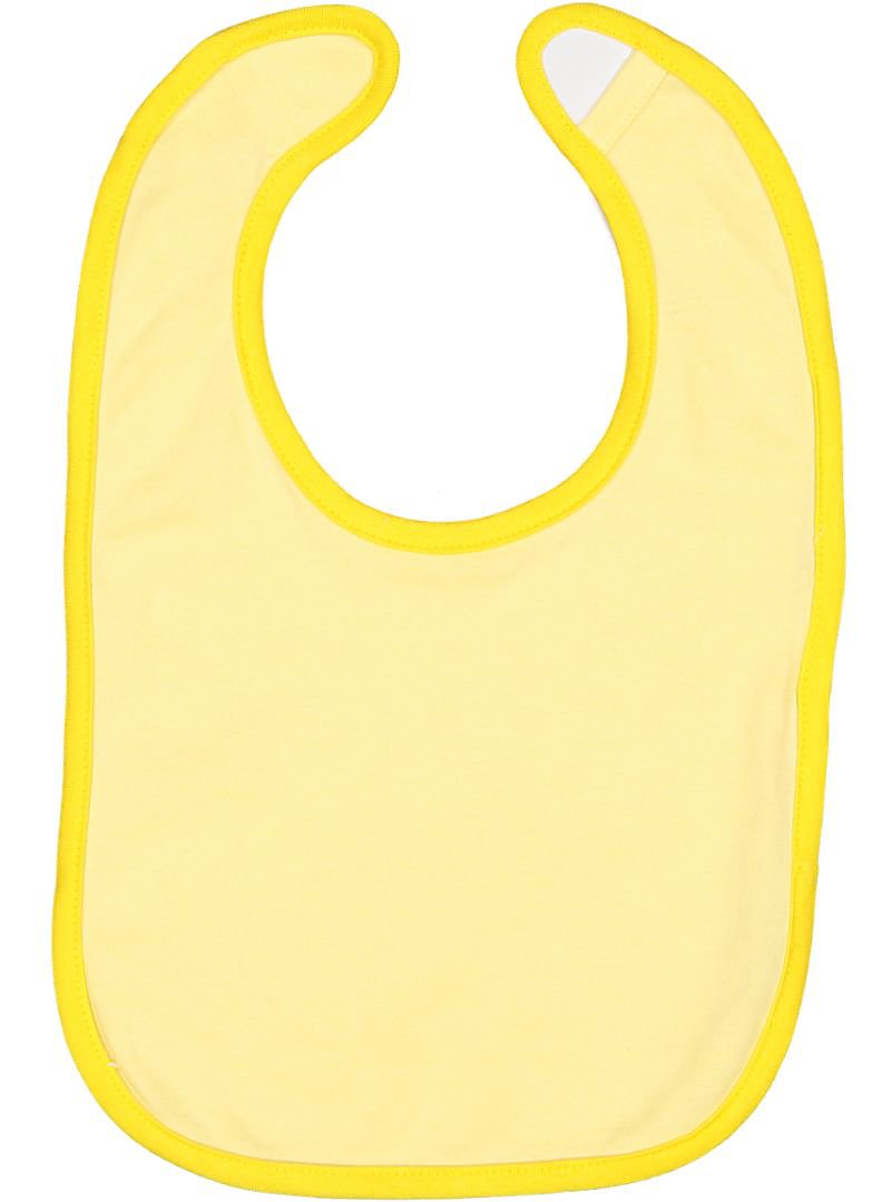Banana Color Baby Bib with Yellow Contrast Trim,  100% Cotton Premium Jersey