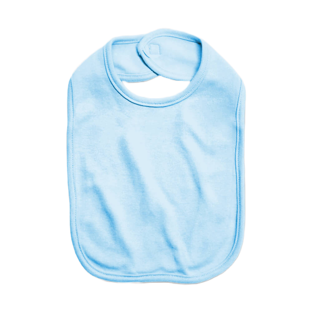 Embroidery Baby Bib with Velcro Closure,  100% Cotton, 2 Ply, (Blue)