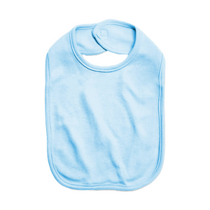 Embroidery Baby Bib with Velcro Closure,  100% Cotton, 2 Ply, (Blue)