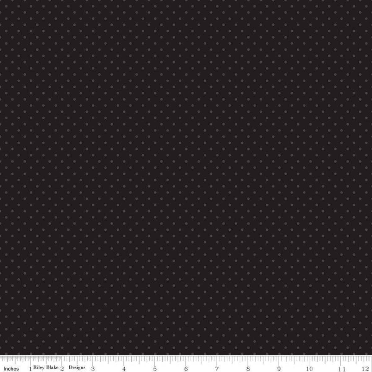 Black Tone Swiss Polka Dots - Black Background Fabric, 100% Cotton, Ref. C790-110 BLACK, Black Tone on Tone Collection by Riley Blake Designs®