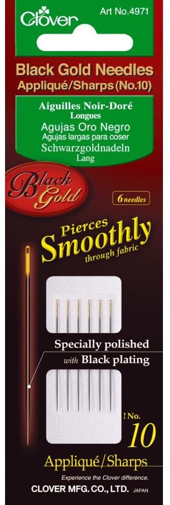 Appliqué / Sharps, Black Gold (Size: No.10), Hand Sewing Needles by Clover®