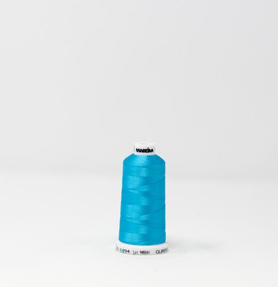 Caribbean Blue Color, Classic Rayon Machine Embroidery Thread, (#40 Weight, Ref. 1094), Various Sizes by MADEIRA