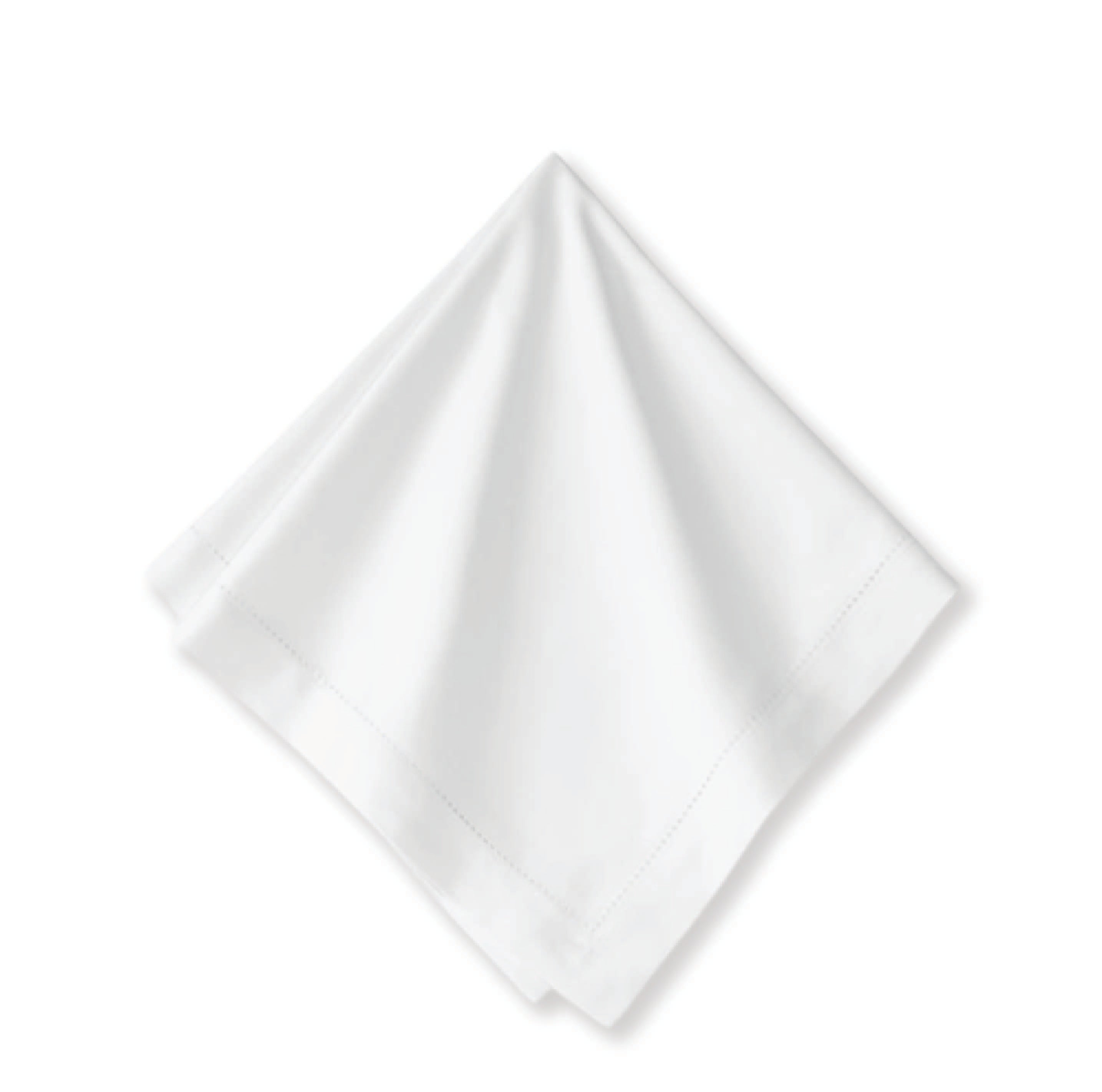 White Dinner Napkins with Classic Hemstitch, Various Sizes