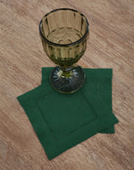 Load image into Gallery viewer, Green Forest Hemstitch Table Linen Collection, 100% Linen
