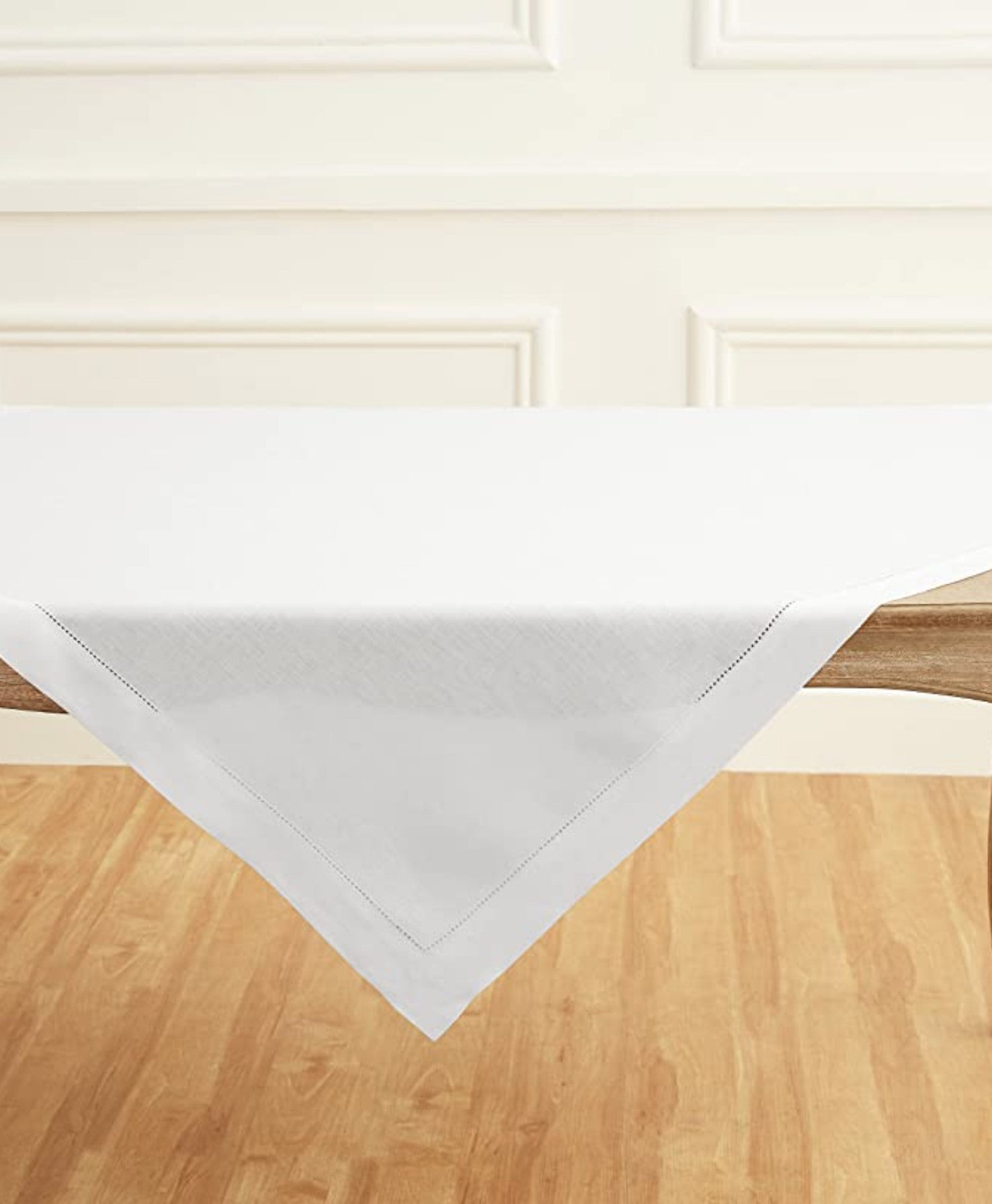 White Hemstitch Table Linen Collection, 100% Linen