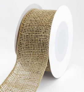 2.5 Inch,  Classic 100% Jute Burlap Ribbon with Wired Edge, 10 yards