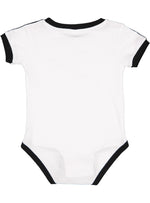 Load image into Gallery viewer, Contrast Ribbed Collar, Fine Jersey Baby Onesie, 100% Cotton, White &amp; Black
