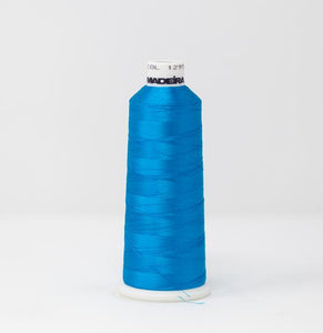 Cyan Blue Color, Classic Rayon Machine Embroidery Thread, (#40 Weight, Ref. 1295), Various Sizes by MADEIRA