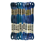 Load image into Gallery viewer, Six Strand Floss, DMC  (Dark Blue Colors) 100% Cotton
