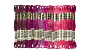 Six Strand Floss, DMC  (Dark Pink Colors) 100% Cotton