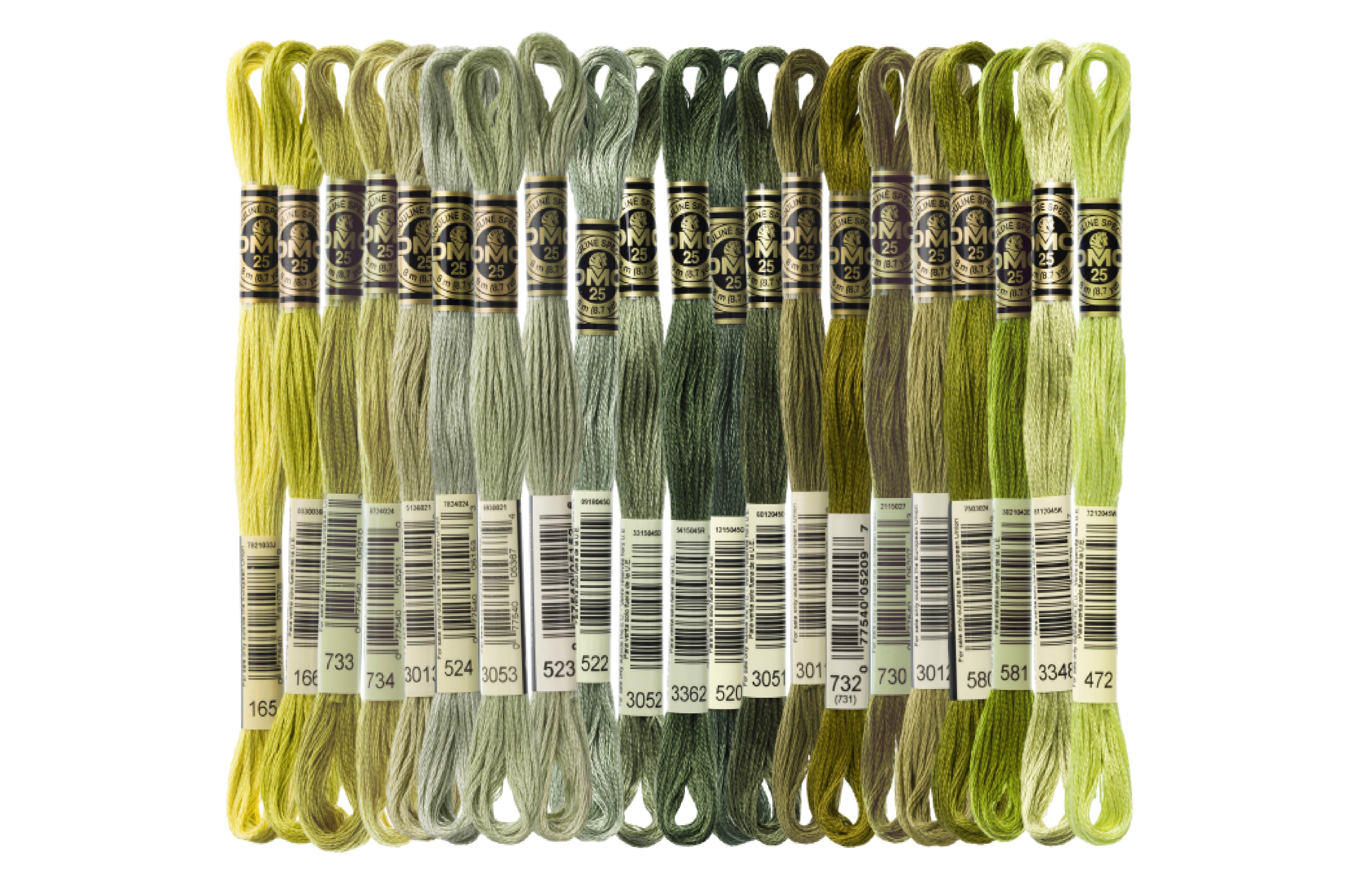 Six Strand Floss, DMC  (Green Forest Colors) 100% Cotton