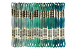 Load image into Gallery viewer, Six Strand Floss, DMC  (Teal Colors) 100% Cotton
