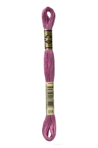 Six Strand Floss, DMC  (Dark Pink Colors) 100% Cotton