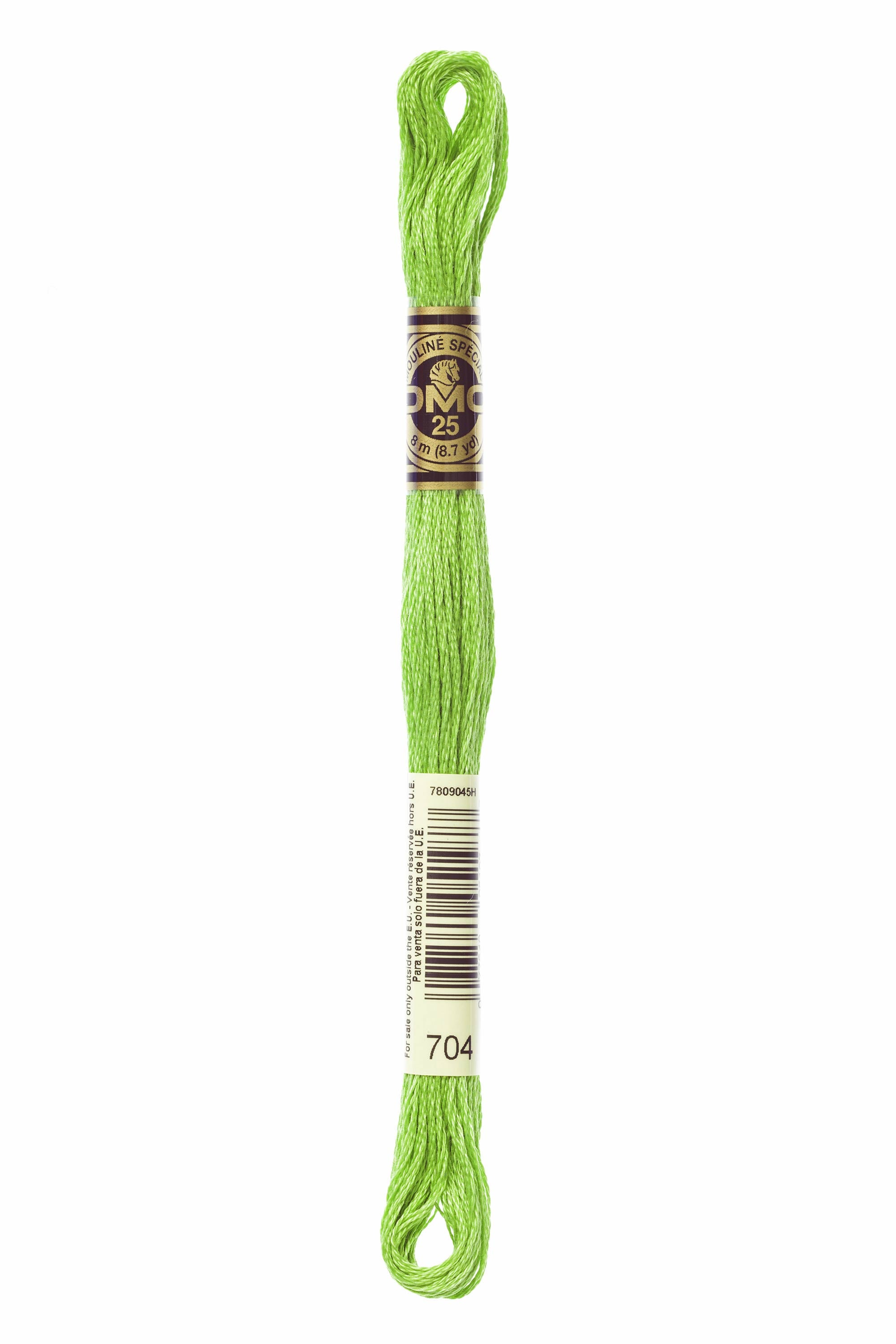 Six Strand Floss, DMC  (Light Green Colors) 100% Cotton