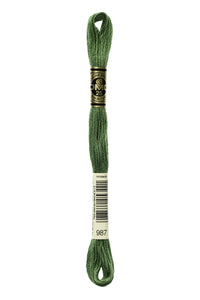 Six Strand Floss, DMC  (Dark Green Colors) 100% Cotton