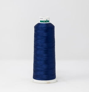 Dark Denim Blue Color, Classic Rayon Machine Embroidery Thread, (#40 / #60 Weights, Ref. 1242), Various Sizes by MADEIRA