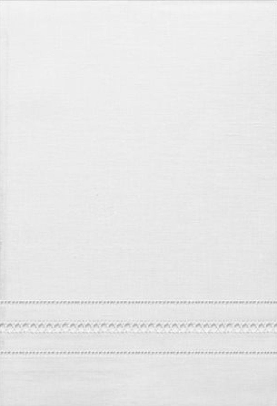 Double Hemstitched Guest Towels with Classic Gilucci Stitching, White Color