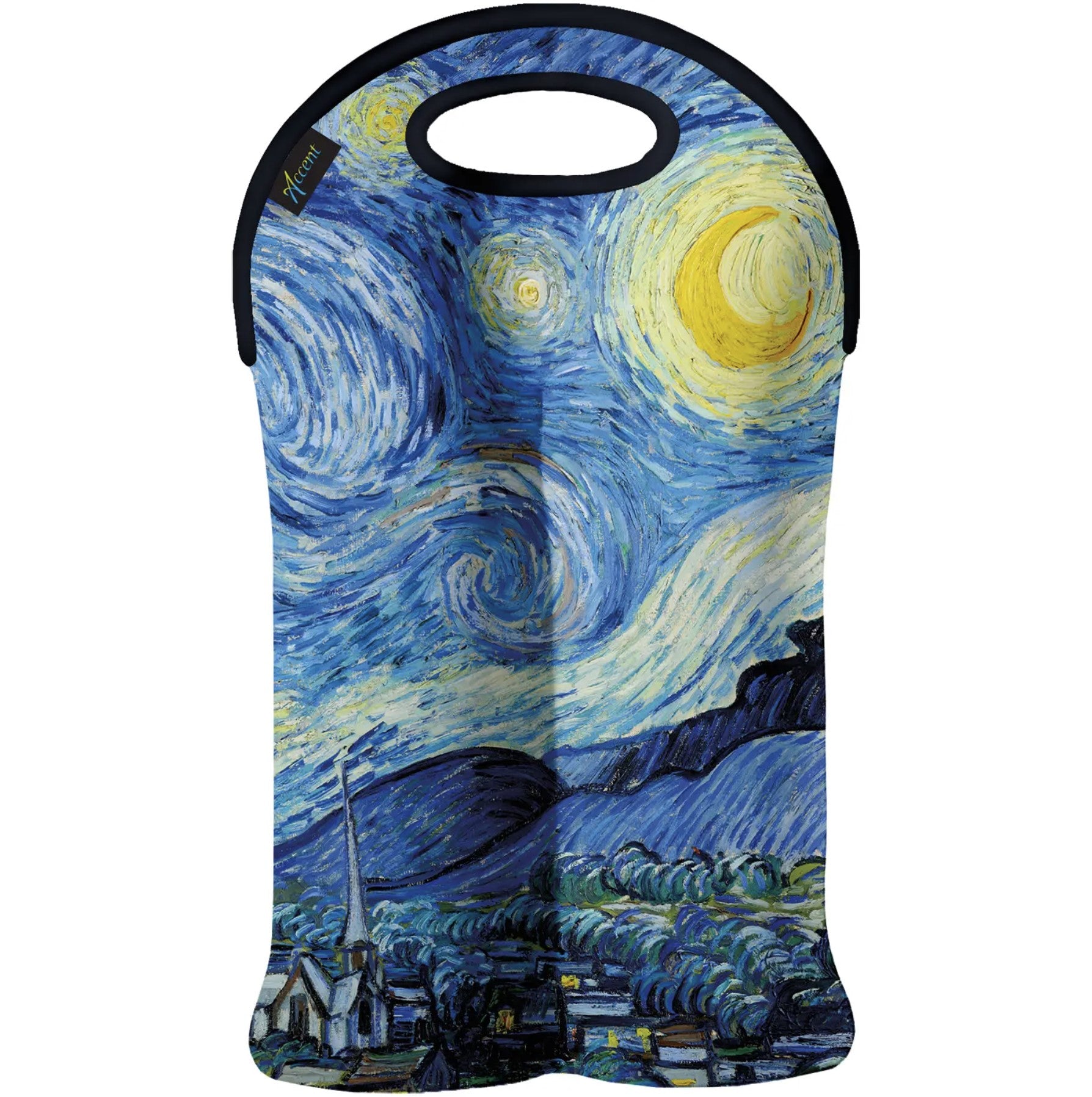 Double Wine Tote,    "Starry Night" by Vincent Van Gogh