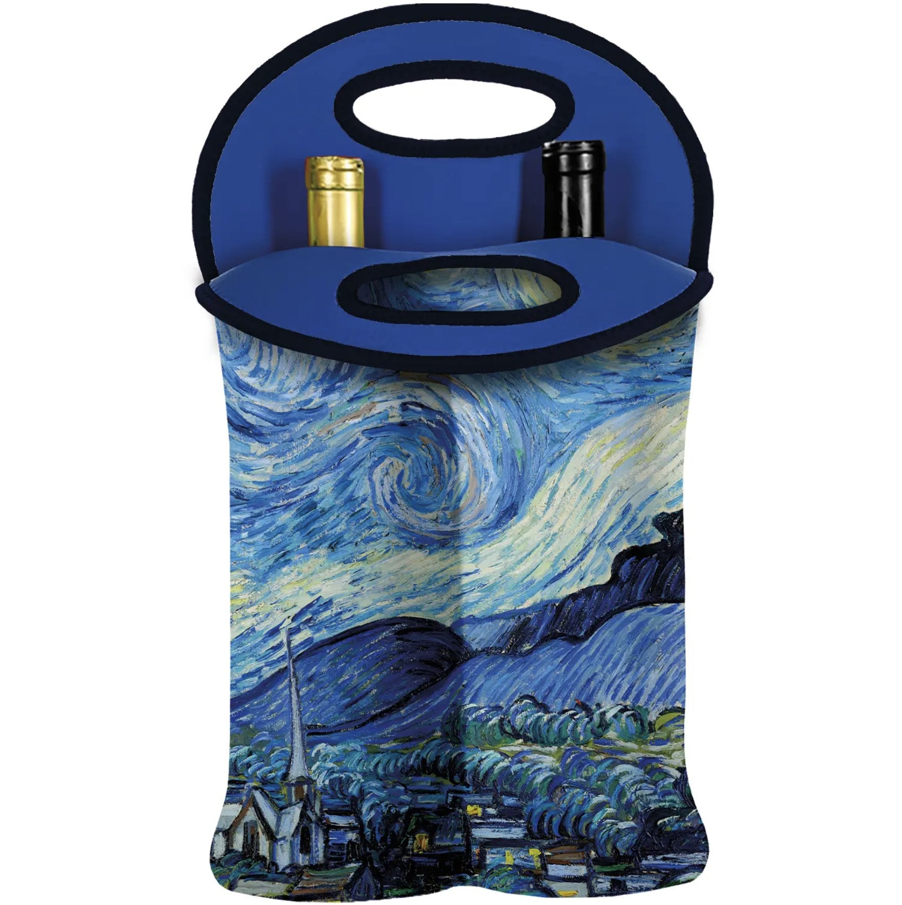 Double Wine Tote,    "Starry Night" by Vincent Van Gogh