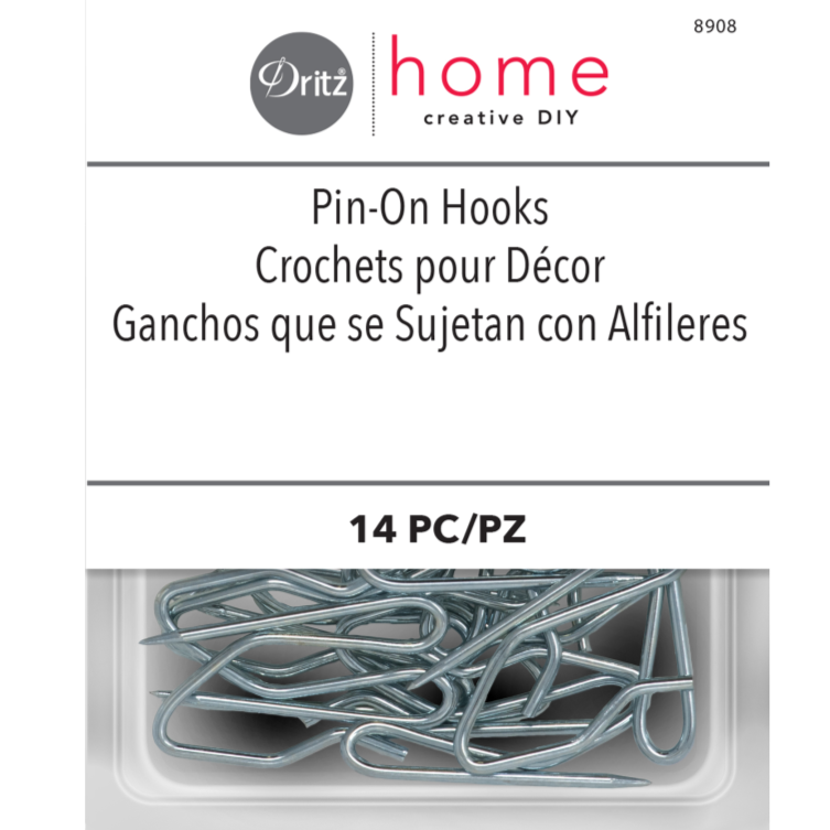 Pin-On Drapery Hooks 14/Pkg,  Dritz