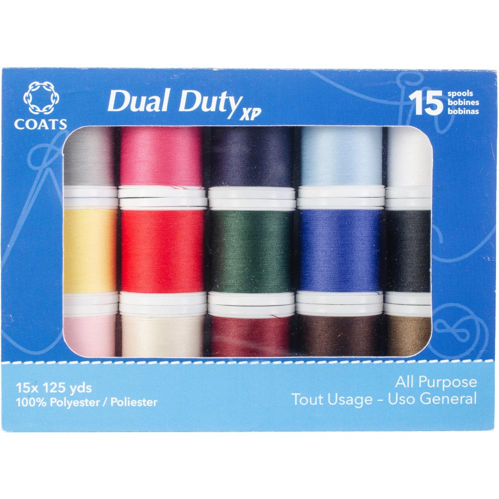 15 Spools Multipack, Dual Duty XP,  All Purpose Threads,  125 yards by Coats