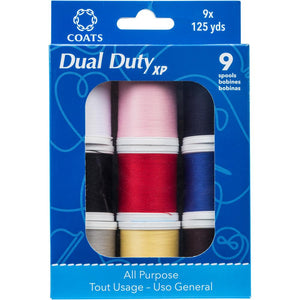 9 Spools Multipack, Dual Duty XP,  All Purpose Threads,  125 yards by Coats