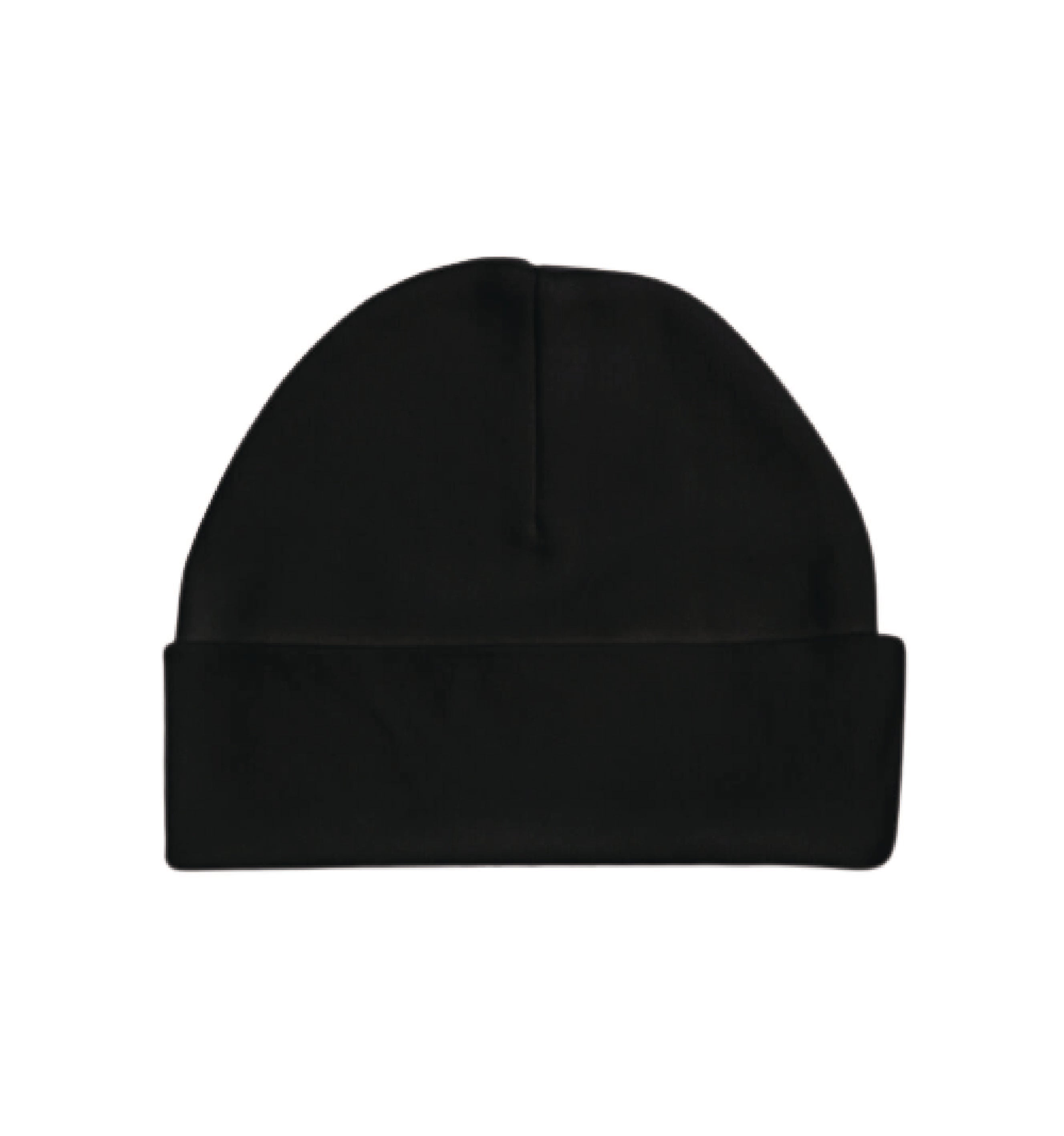 Embroidery Baby Beanie Cap, 100% Cotton, Black